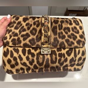 Valentino - pony hair flap bag in leopard print